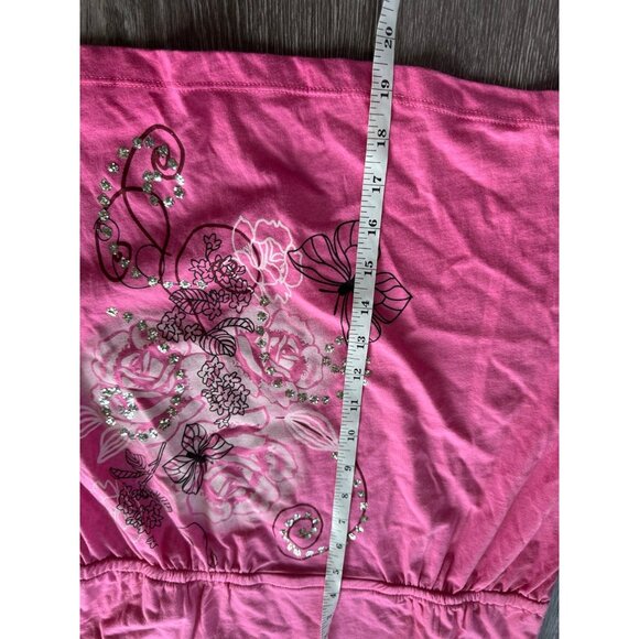 Y2K 2008 NWT Floral Rhinestone Milkmaid Tank size XL - Picture 8 of 9